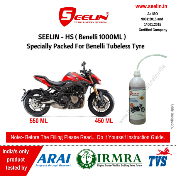 Seelin Hs(Benelli -700ml) Specially  Packed For  Benelli Tubless Tyres