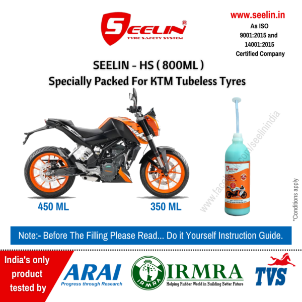 Seelin Hs(KTM -800ml) Specially  Packed For KTM Type Tubless Tyres