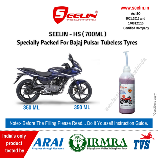 Seelin Hs(Bajaj Pulsar -700ml) Specially  Packed For  Bajaj Pulsar Tubless Tyres